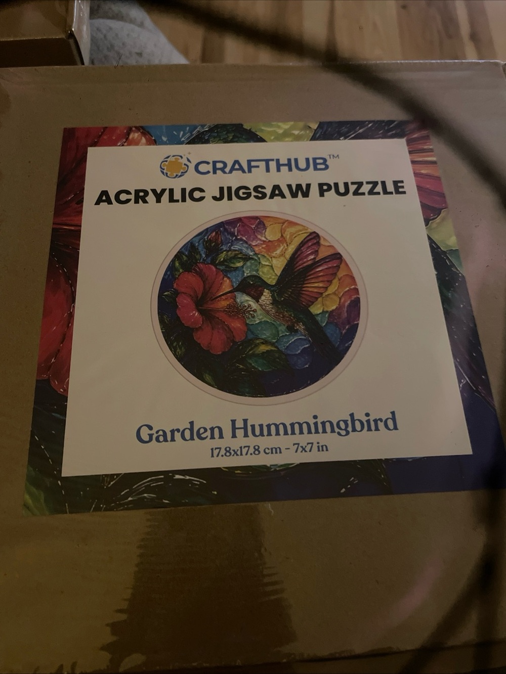 New CRAFTHUB Acrylic Interlocking Jigsaw Puzzle Garden Hummingbird 7x7 inch